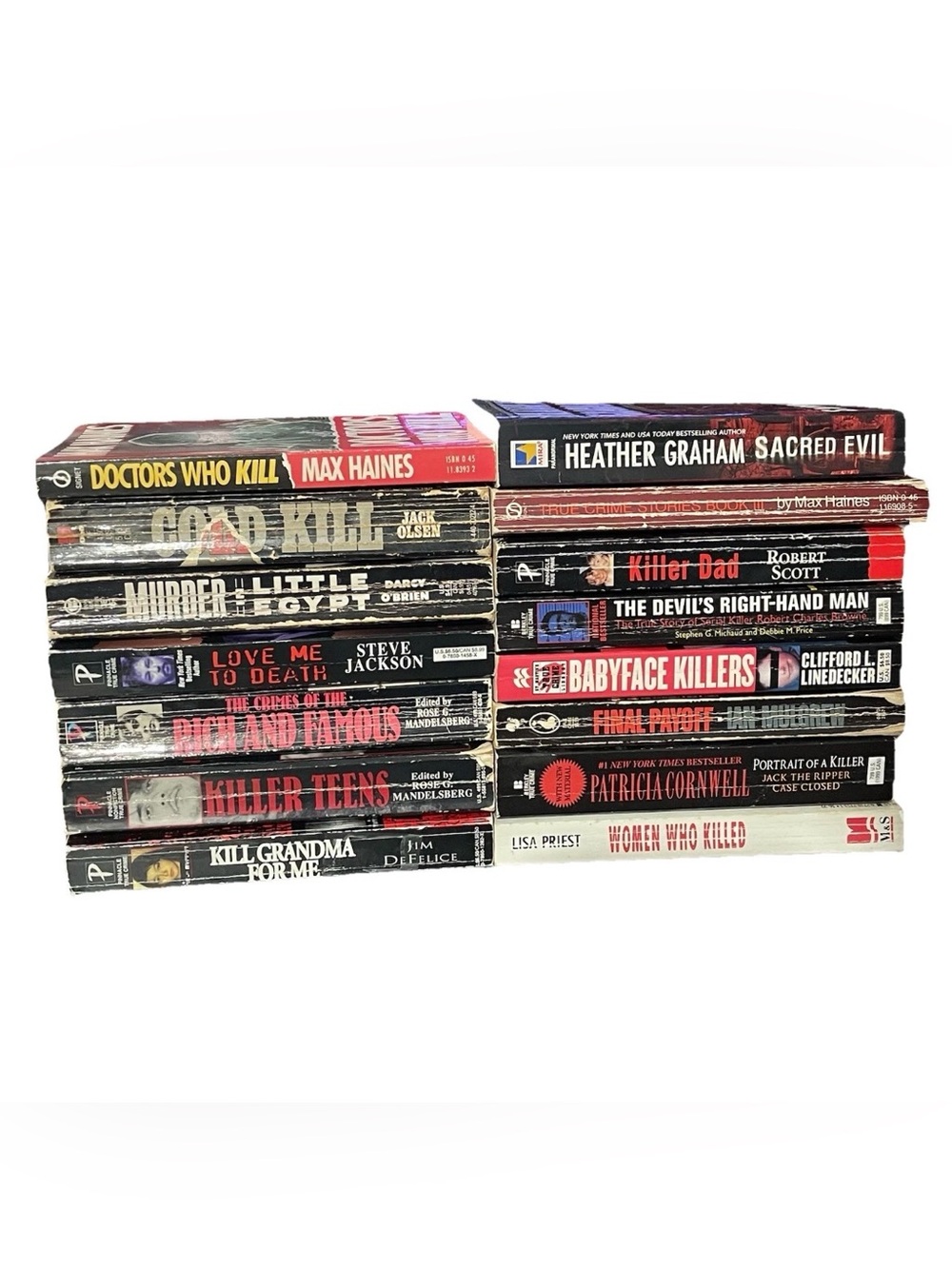 Lot of 15 Vintage True Crime Pocket Books - Serial Killer, Murder, Investigation